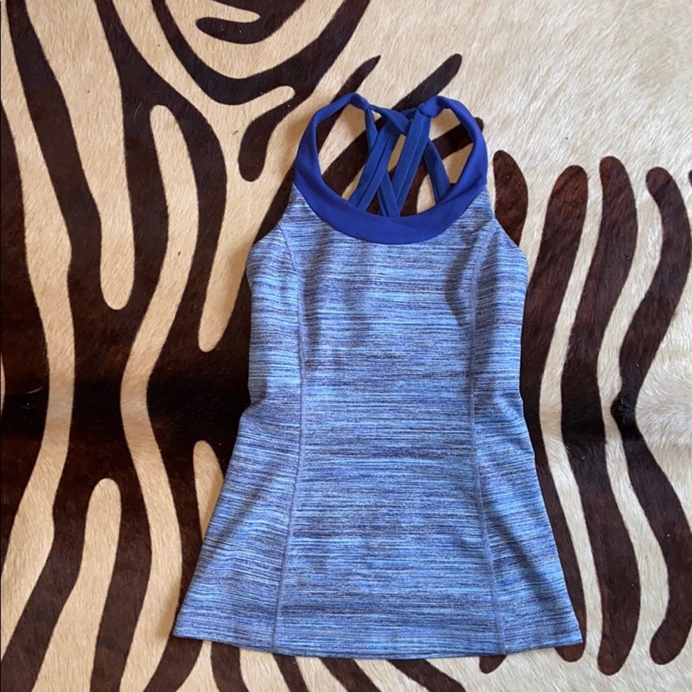 Lululemon multi colored blue scoop neck tank